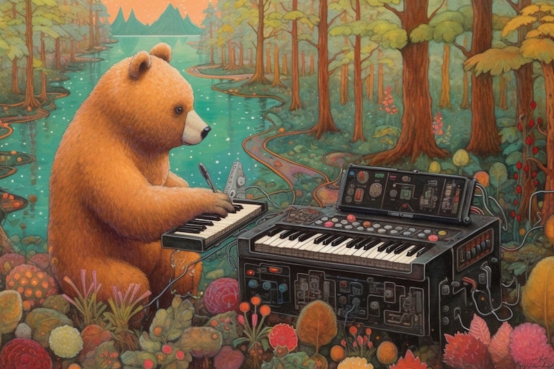 Honorable Mentions A bear playing a MiniMoog Synthesizer